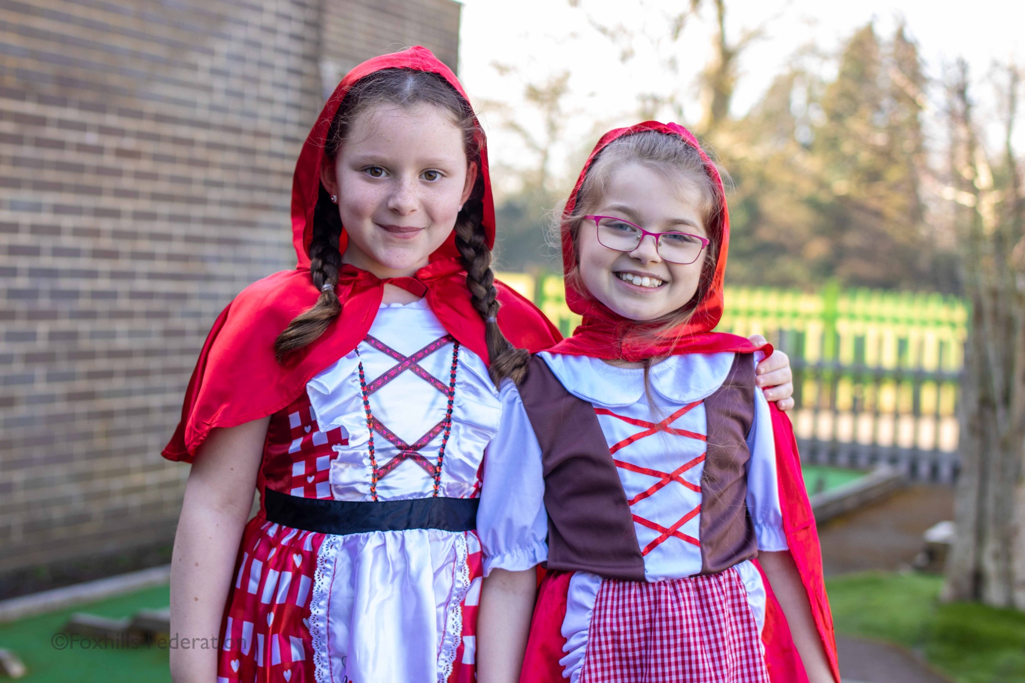 Girls dress as Red Riding Hood